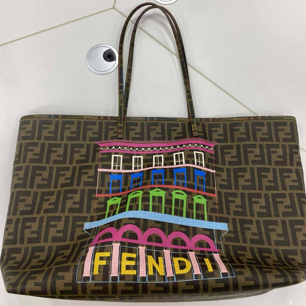 Authentic Pre-loved Fendi Zucca Tote with zipper closure limited edition